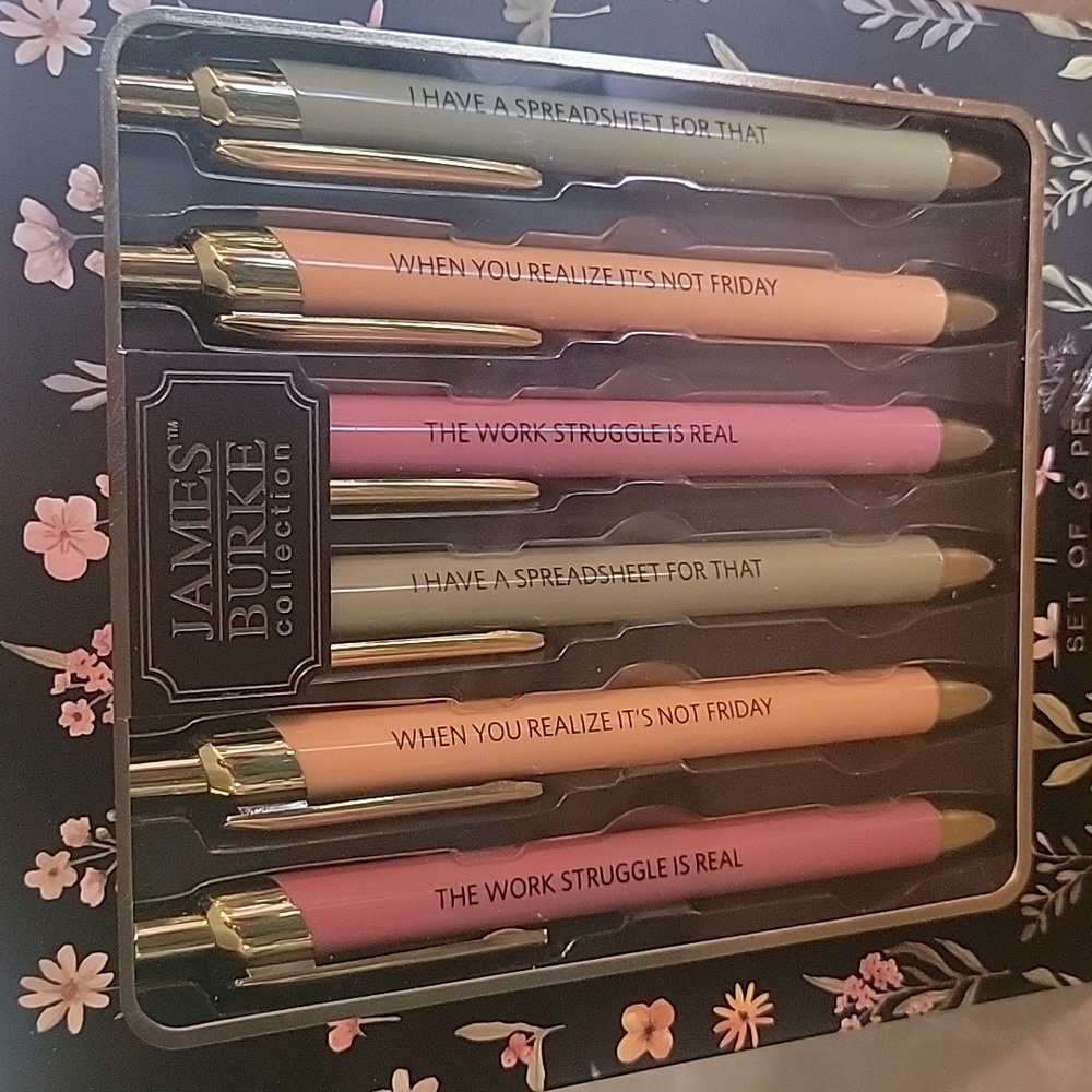 James Burke Collection Work Pens Pack of 6, NWT